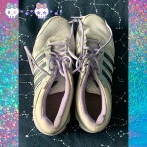 Purple and White Adidas Sneakers